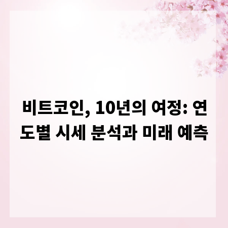 비트코인, 10년의 여정: 연도별 시세 분석과 미래 예측