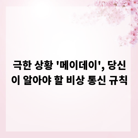 극한 상황 '메이데이', 당신이 알아야 할 비상 통신 규칙