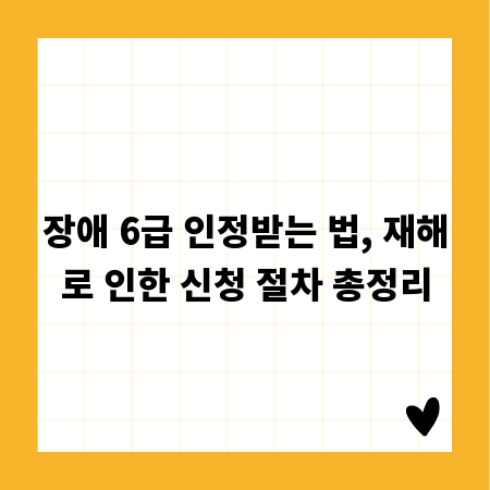 장애 6급 인정받는 법, 재해로 인한 신청 절차 총정리