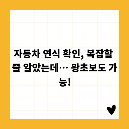 자동차 연식 확인, 복잡할 줄 알았는데&hellip; 왕초보도 가능!