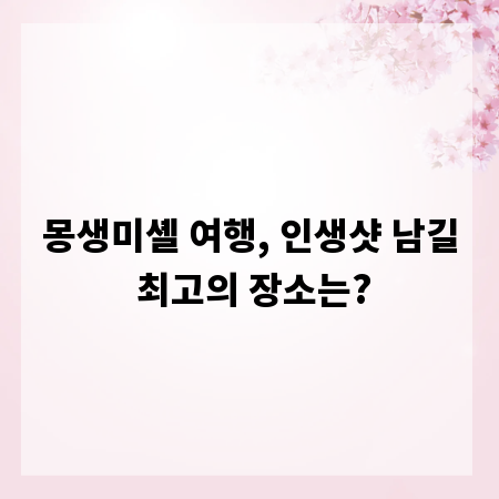 몽생미셸 여행, 인생샷 남길 최고의 장소는?