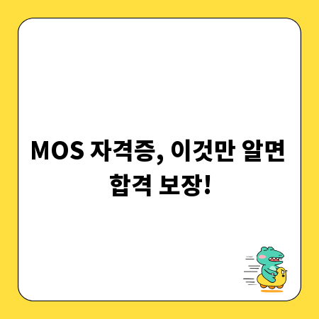 MOS 자격증, 이것만 알면 합격 보장!