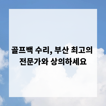 골프백 수리, 부산 최고의 전문가와 상의하세요