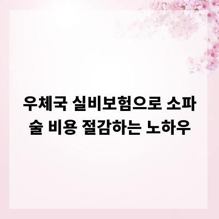 우체국 실비보험으로 소파술 비용 절감하는 노하우