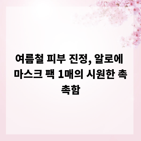 여름철 피부 진정, 알로에 마스크 팩 1매의 시원한 촉촉함