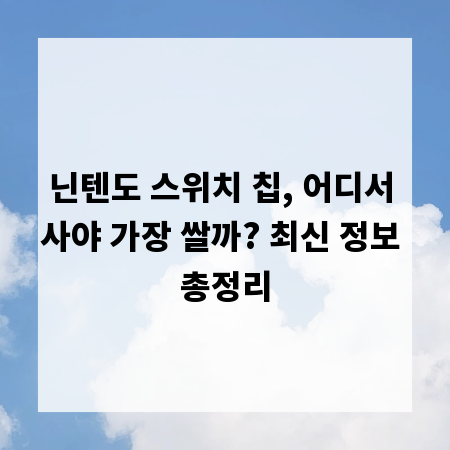 닌텐도 스위치 칩, 어디서 사야 가장 쌀까? 최신 정보 총정리