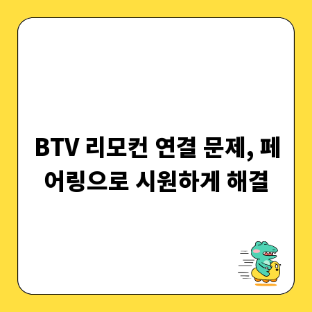 BTV 리모컨 연결 문제, 페어링으로 시원하게 해결