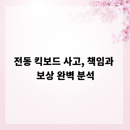 전동 킥보드 사고, 책임과 보상 완벽 분석