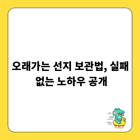 오래가는 선지 보관법, 실패 없는 노하우 공개