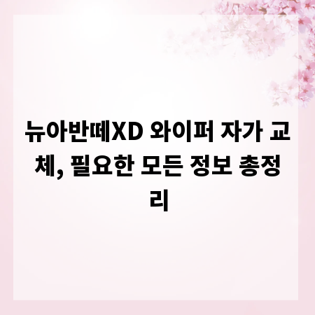 뉴아반떼XD 와이퍼 자가 교체, 필요한 모든 정보 총정리