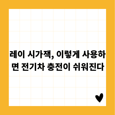레이 시가잭, 이렇게 사용하면 전기차 충전이 쉬워진다