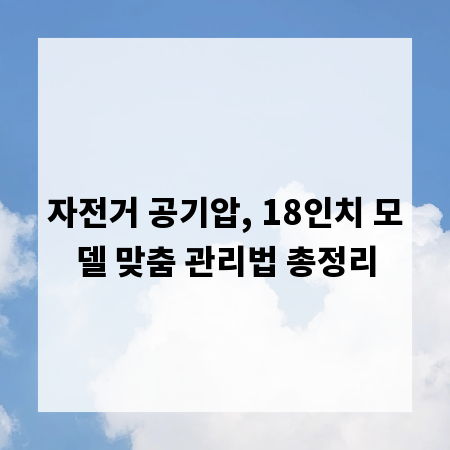 자전거 공기압, 18인치 모델 맞춤 관리법 총정리