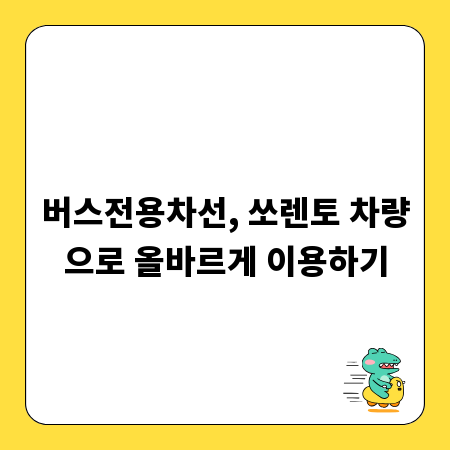 버스전용차선, 쏘렌토 차량으로 올바르게 이용하기