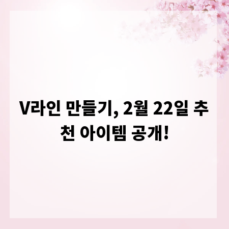 V라인 만들기, 2월 22일 추천 아이템 공개!