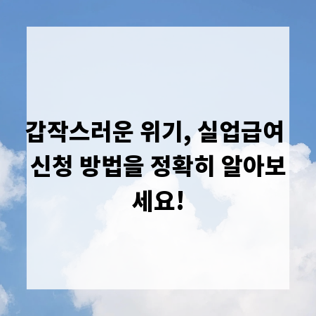 갑작스러운 위기, 실업급여 신청 방법을 정확히 알아보세요!