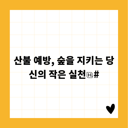 산불 예방, 숲을 지키는 당신의 작은 실천
#