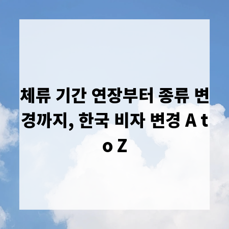체류 기간 연장부터 종류 변경까지, 한국 비자 변경 A to Z