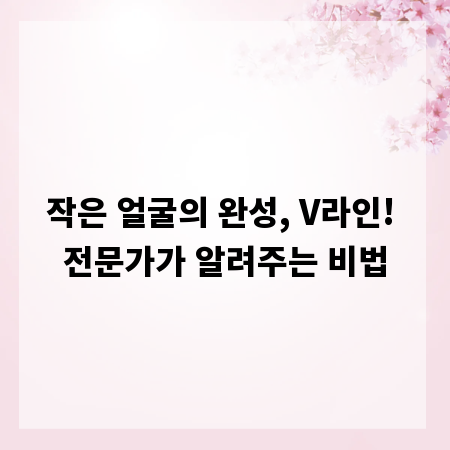 작은 얼굴의 완성, V라인! 전문가가 알려주는 비법