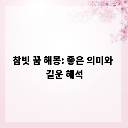 참빗 꿈 해몽: 좋은 의미와 길운 해석