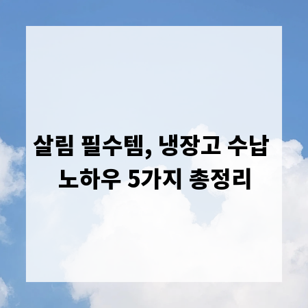 살림 필수템, 냉장고 수납 노하우 5가지 총정리