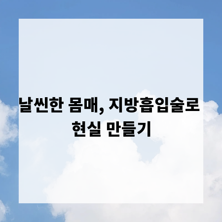 날씬한 몸매, 지방흡입술로 현실 만들기