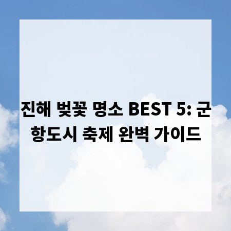 진해 벚꽃 명소 BEST 5: 군항도시 축제 완벽 가이드