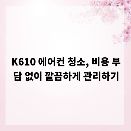 K610 에어컨 청소, 비용 부담 없이 깔끔하게 관리하기