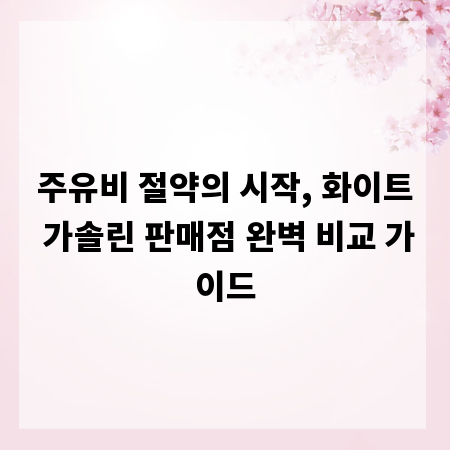 주유비 절약의 시작, 화이트 가솔린 판매점 완벽 비교 가이드