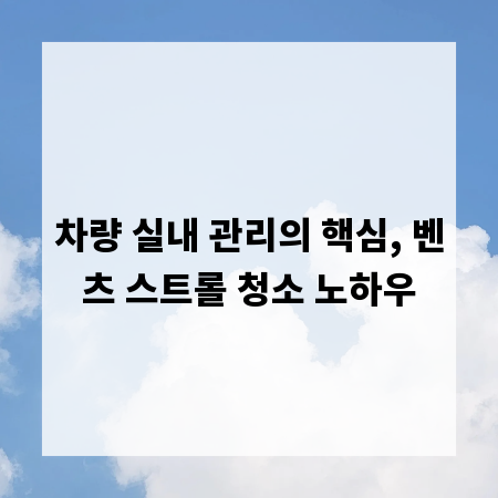 차량 실내 관리의 핵심, 벤츠 스트롤 청소 노하우