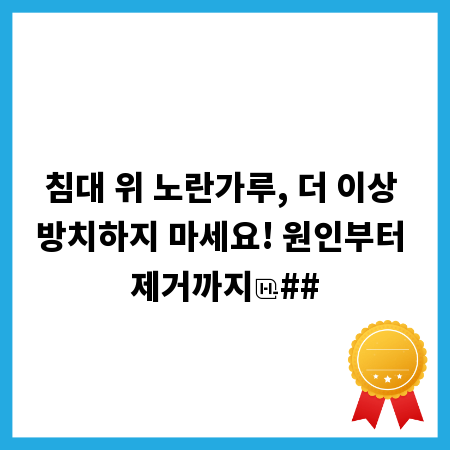 침대 위 노란가루, 더 이상 방치하지 마세요! 원인부터 제거까지
##
