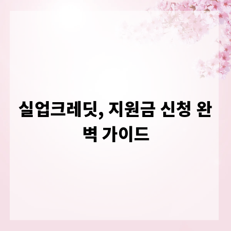 실업크레딧, 지원금 신청 완벽 가이드