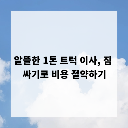 알뜰한 1톤 트럭 이사, 짐 싸기로 비용 절약하기