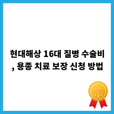 현대해상 16대 질병 수술비, 용종 치료 보장 신청 방법
