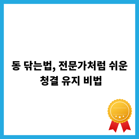 동 닦는법, 전문가처럼 쉬운 청결 유지 비법