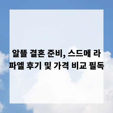 알뜰 결혼 준비, 스드메 라파엘 후기 및 가격 비교 필독