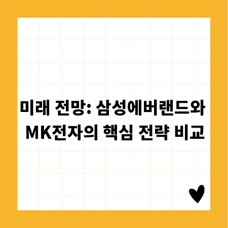 미래 전망: 삼성에버랜드와 MK전자의 핵심 전략 비교