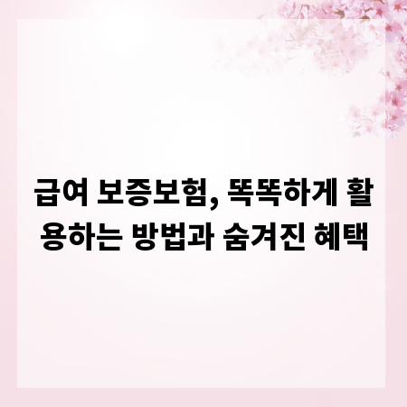 급여 보증보험, 똑똑하게 활용하는 방법과 숨겨진 혜택
