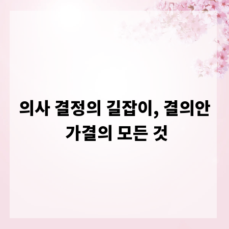 의사 결정의 길잡이, 결의안 가결의 모든 것