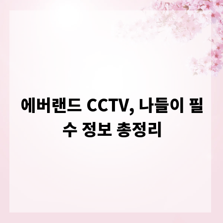 에버랜드 CCTV, 나들이 필수 정보 총정리