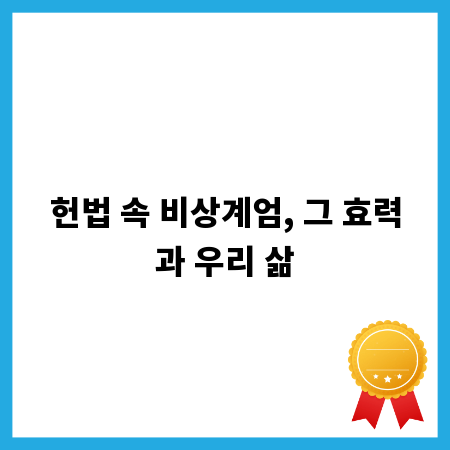 헌법 속 비상계엄, 그 효력과 우리 삶