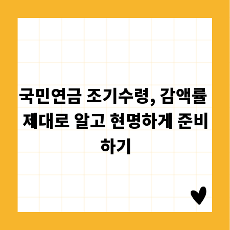 국민연금 조기수령, 감액률 제대로 알고 현명하게 준비하기