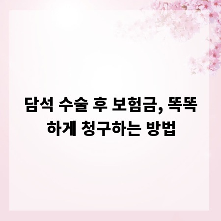 담석 수술 후 보험금, 똑똑하게 청구하는 방법