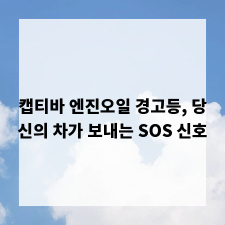 캡티바 엔진오일 경고등, 당신의 차가 보내는 SOS 신호