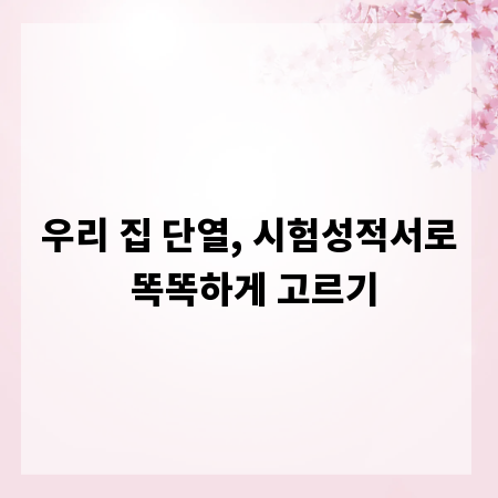 우리 집 단열, 시험성적서로 똑똑하게 고르기