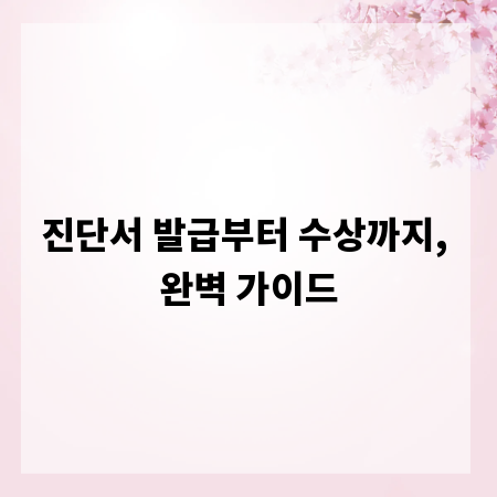 진단서 발급부터 수상까지, 완벽 가이드