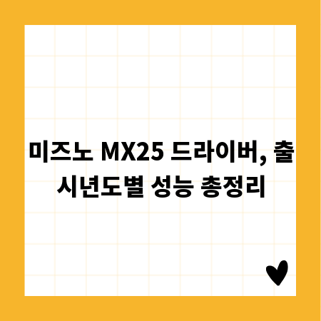 미즈노 MX25 드라이버, 출시년도별 성능 총정리