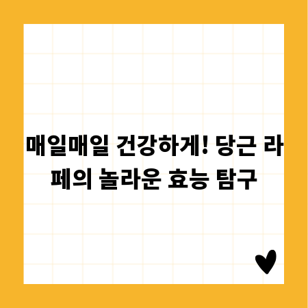 매일매일 건강하게! 당근 라페의 놀라운 효능 탐구