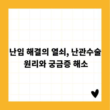 난임 해결의 열쇠, 난관수술 원리와 궁금증 해소