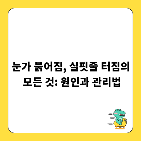 눈가 붉어짐, 실핏줄 터짐의 모든 것: 원인과 관리법