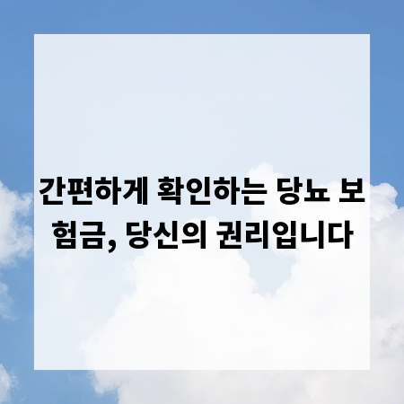 간편하게 확인하는 당뇨 보험금, 당신의 권리입니다